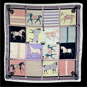 Pastel Equestrian Horse Print Scarf